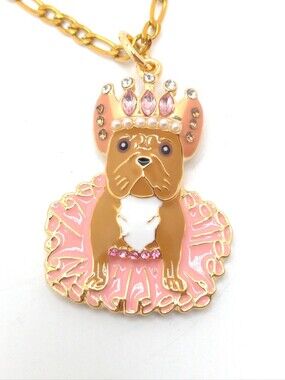 18k French Bulldog Tutu Necklace